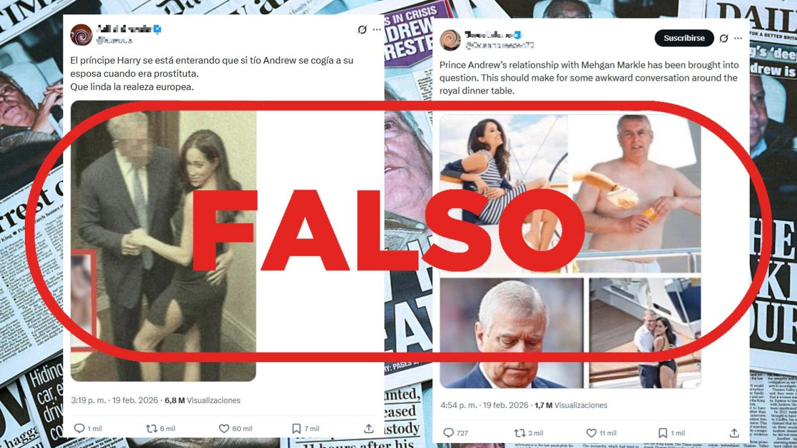 Estas fotos del expríncipe Andrés y Meghan Markle abrazados son falsas