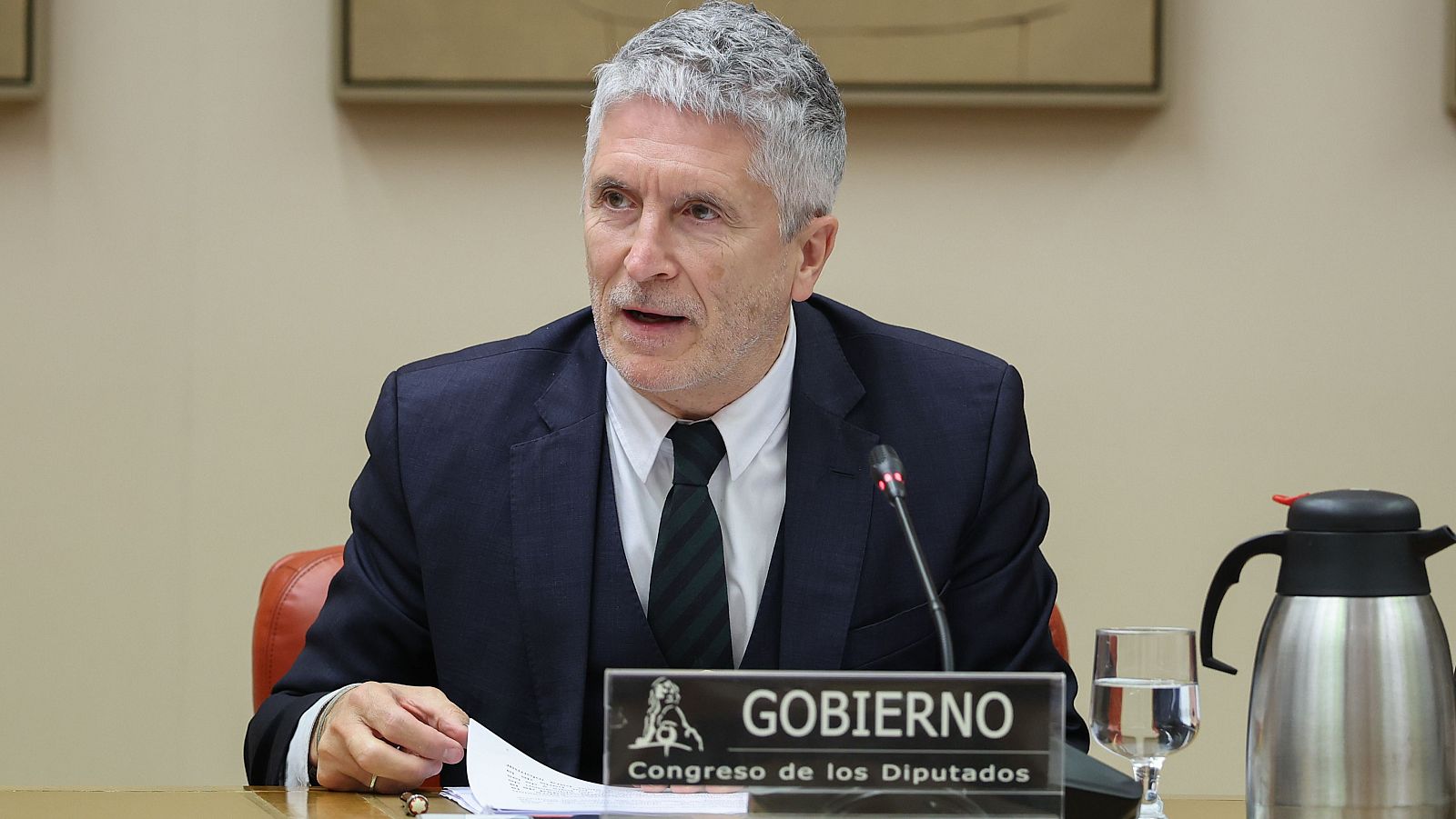 El ministro del Interior, Fernando Grande-Marlaska, comparece ante la Comisión de Interior, en el Congreso de los Diputados