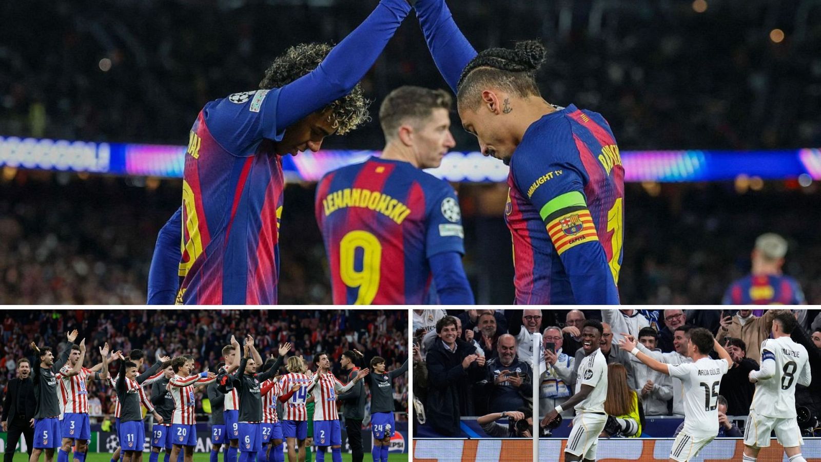 Barcelona, Atlético de Madrid y Real Madrid esperan rivales de octavos.