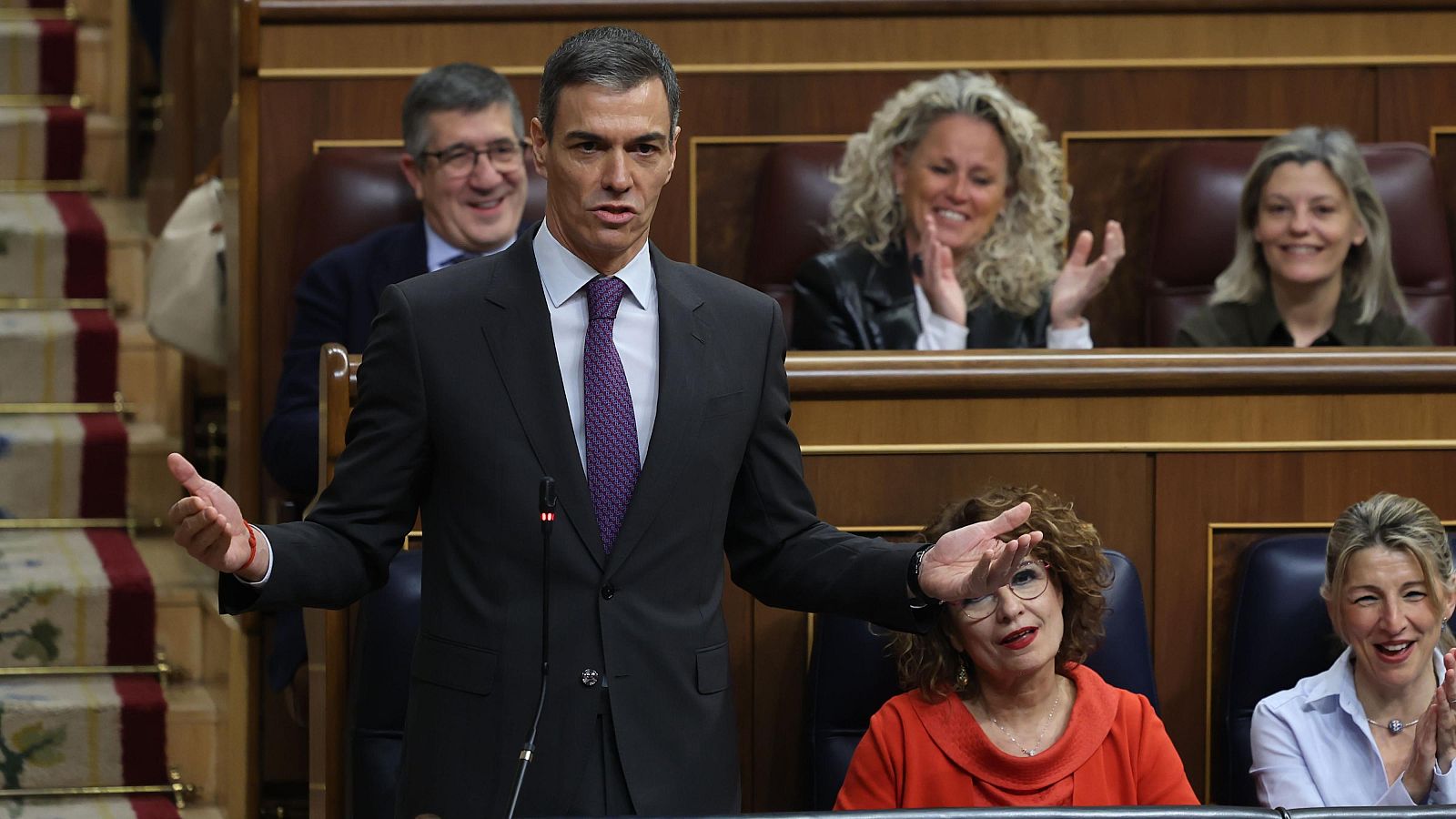 El presidente del Gobierno, Pedro Sánchez, durante la sesión de control del Congreso este miércoles