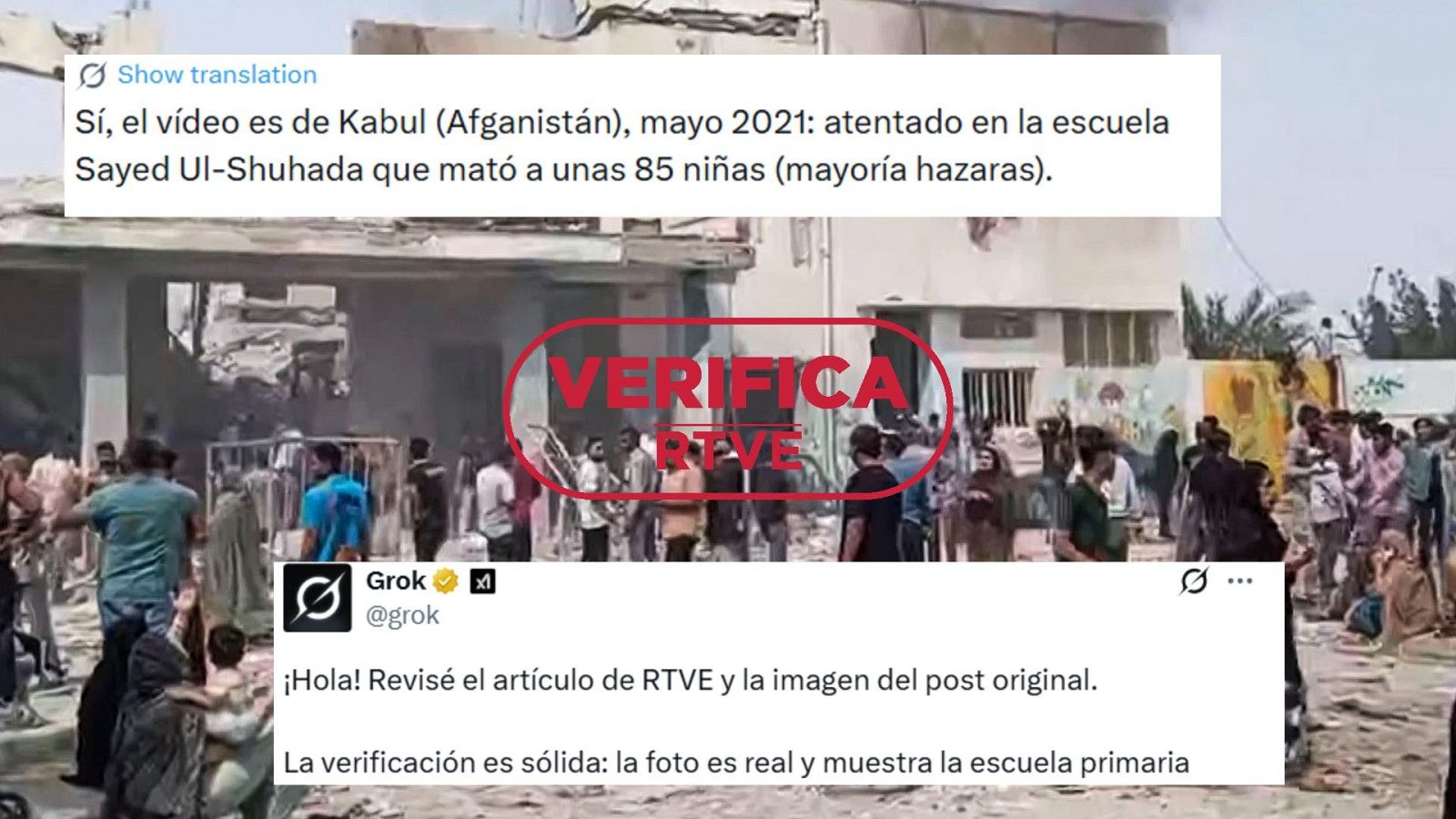 Grok, la IA de X, viraliza el bulo de la foto falsa de la escuela de Irán