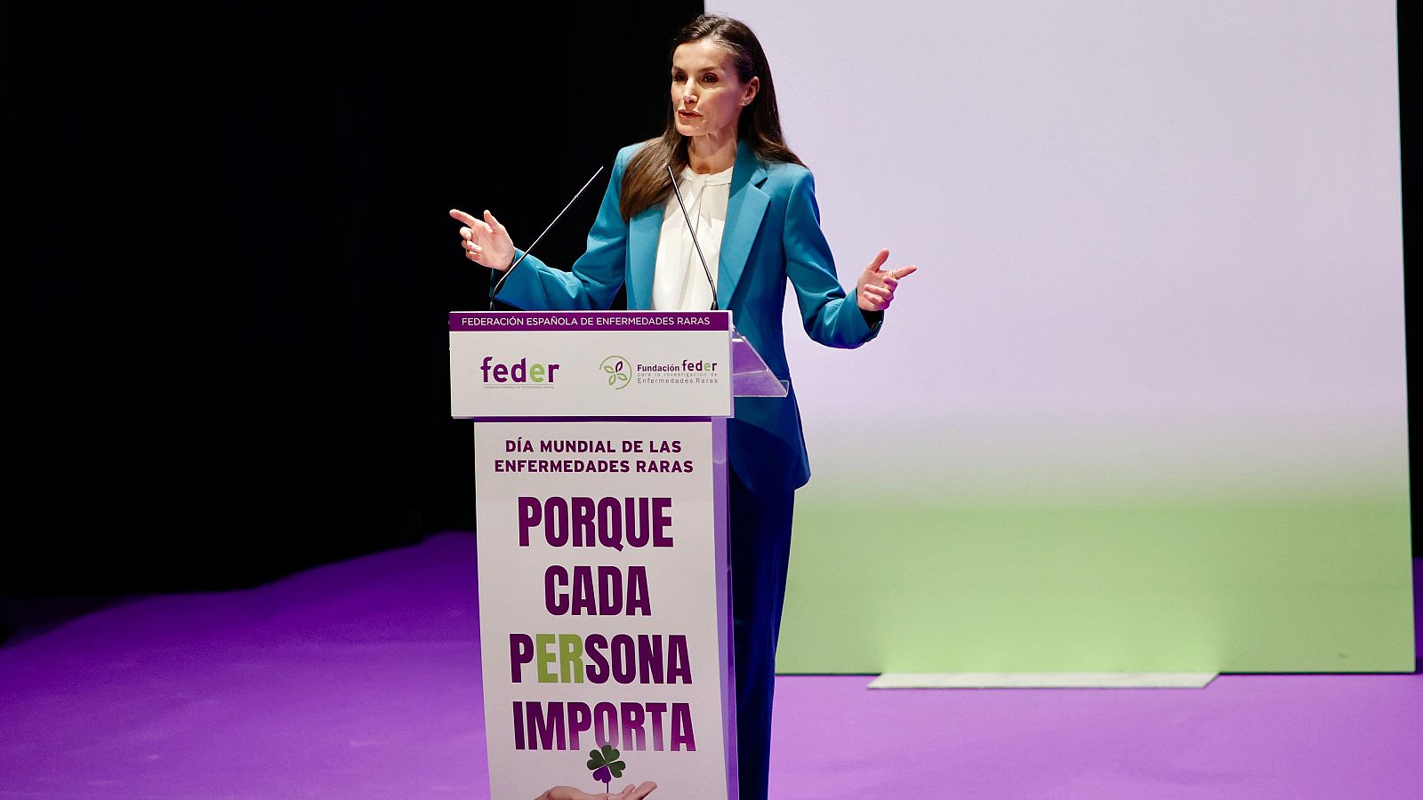 La Reina Letizia interviene durante el acto con motivo del ‘Día Mundial de las Enfermedades Raras’, en el Palacio de Congresos de Castellón, a 3 de marzo de 2026
