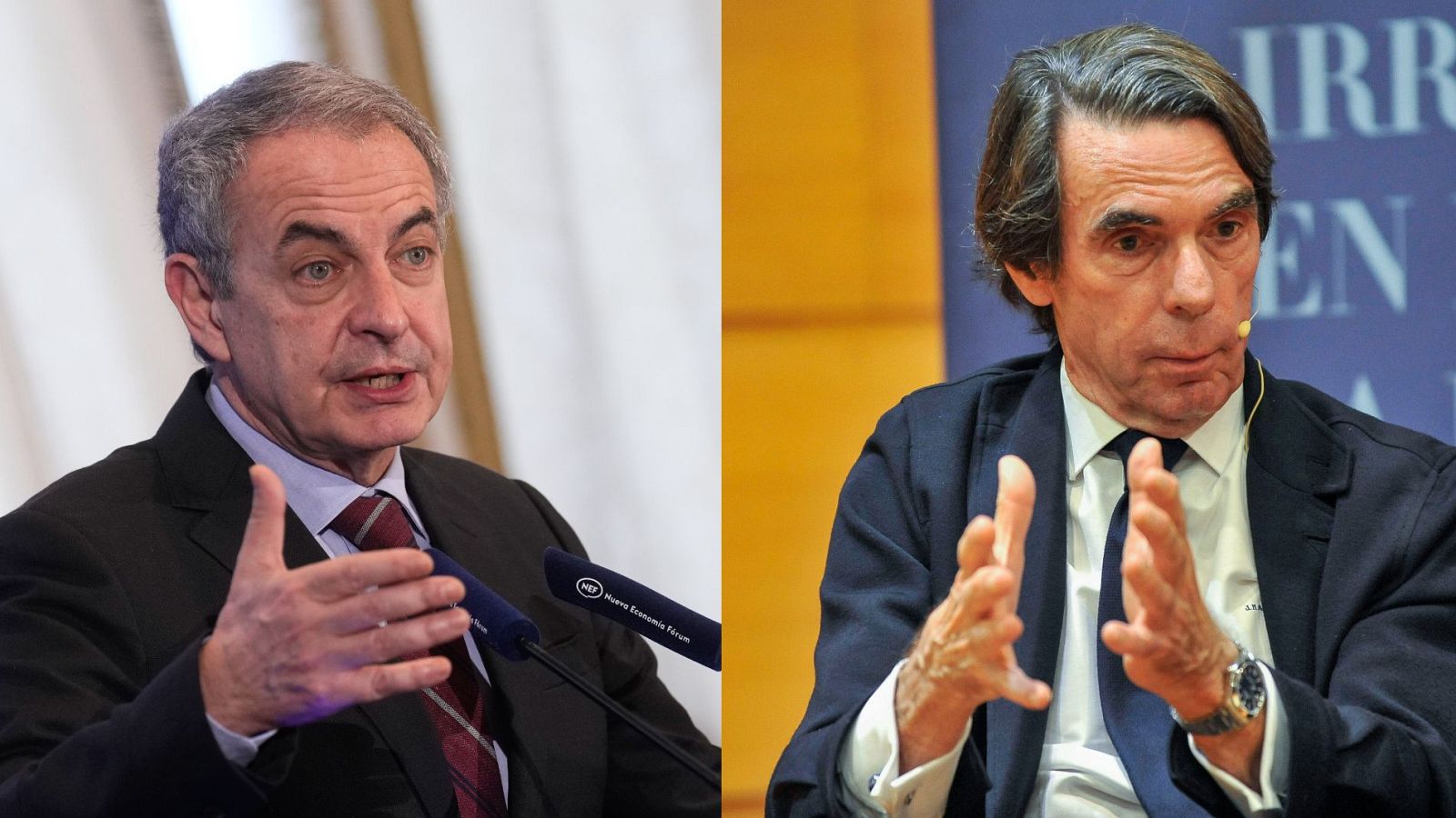 Montaje de los expresidentes del Gobierno José Rodríguez Zapatero y José María Aznar