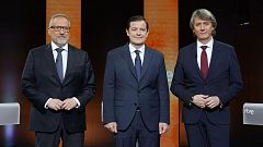 Mañueco, Martínez y Pollán se enfrentan en RTVE por los pactos, el campo o la inmigración, con Sánchez de fondo