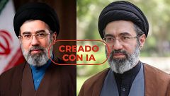 Estas dos fotos oficiales del nuevo líder supremo de Irán, Mojtaba Jameneí, están creadas con IA