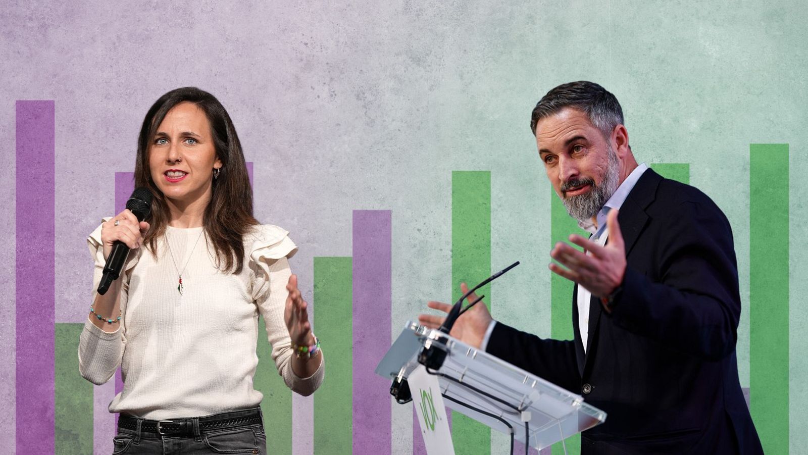 Ione Belarra y Santiago Abascal, líderes de Podemos y Vox, respectivamente