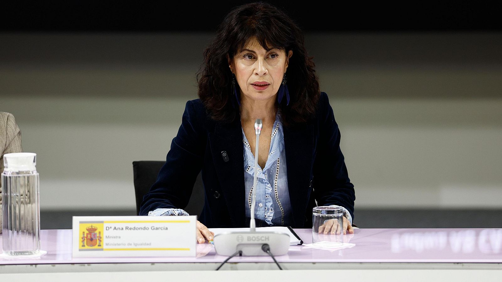 La ministra de Igualdad, Ana Redondo, durante la reunión del Comité de Crisis de la violencia machista