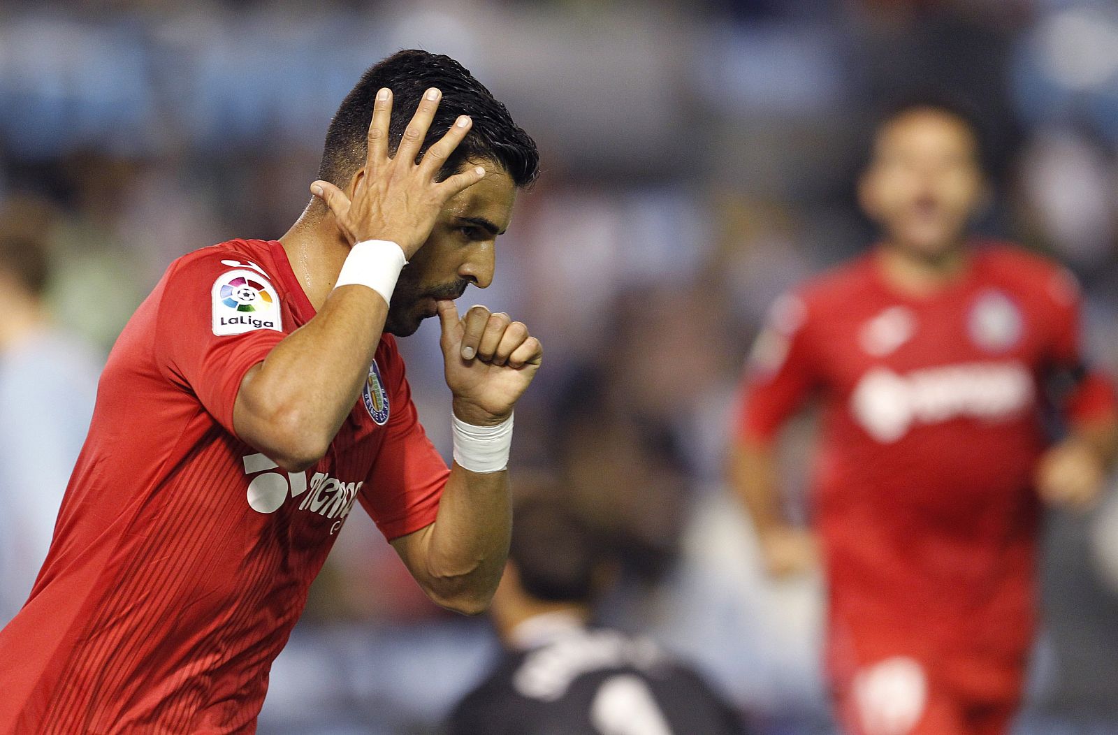Ángel celebra un gol en esta temporada