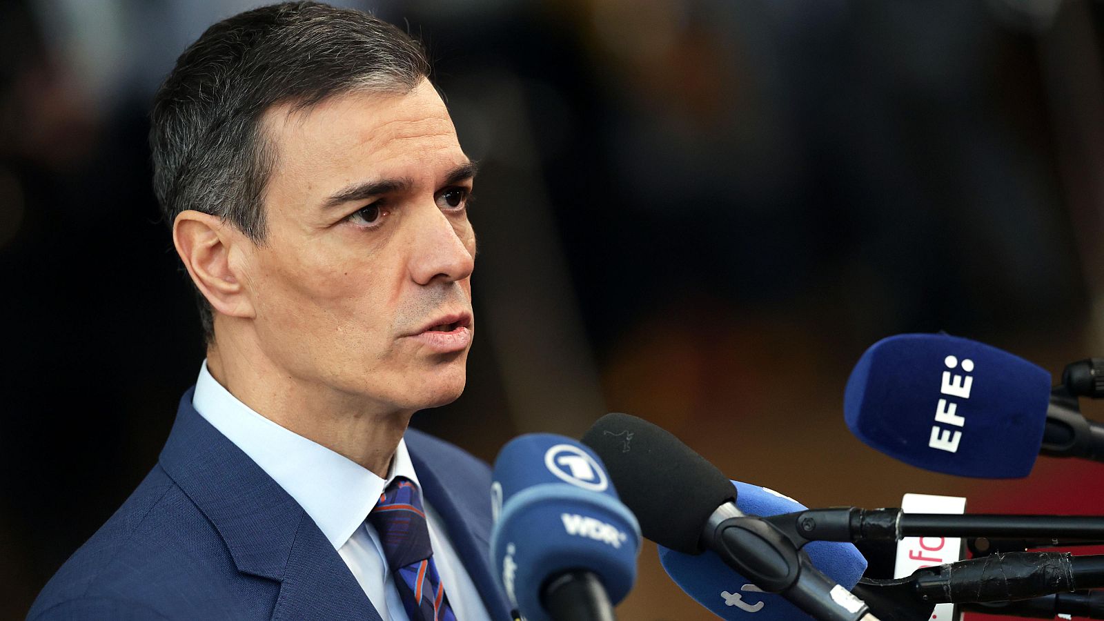 El presidente de España, Pedro Sánchez, a su llegada al Consejo Europeo el 19 de marzo de 2026