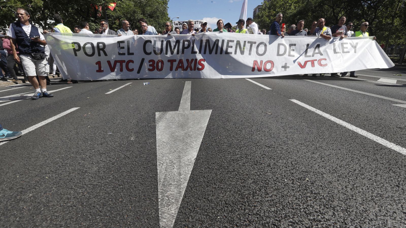 Manifestación de taxistas en una imagen de archivo