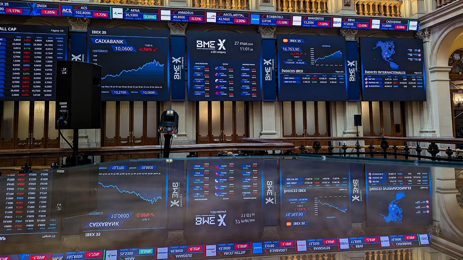 Las bolsas europeas viven una jornada de caídas por la subida del precio del crudo.