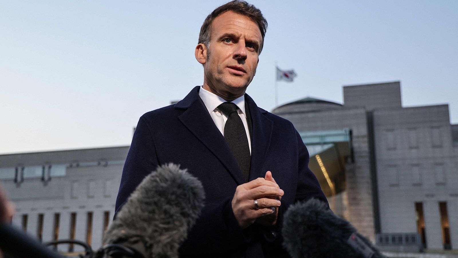 El presidente francés, Emmanuel Macron, este jueves durante su visita de Estado a Corea del Sur