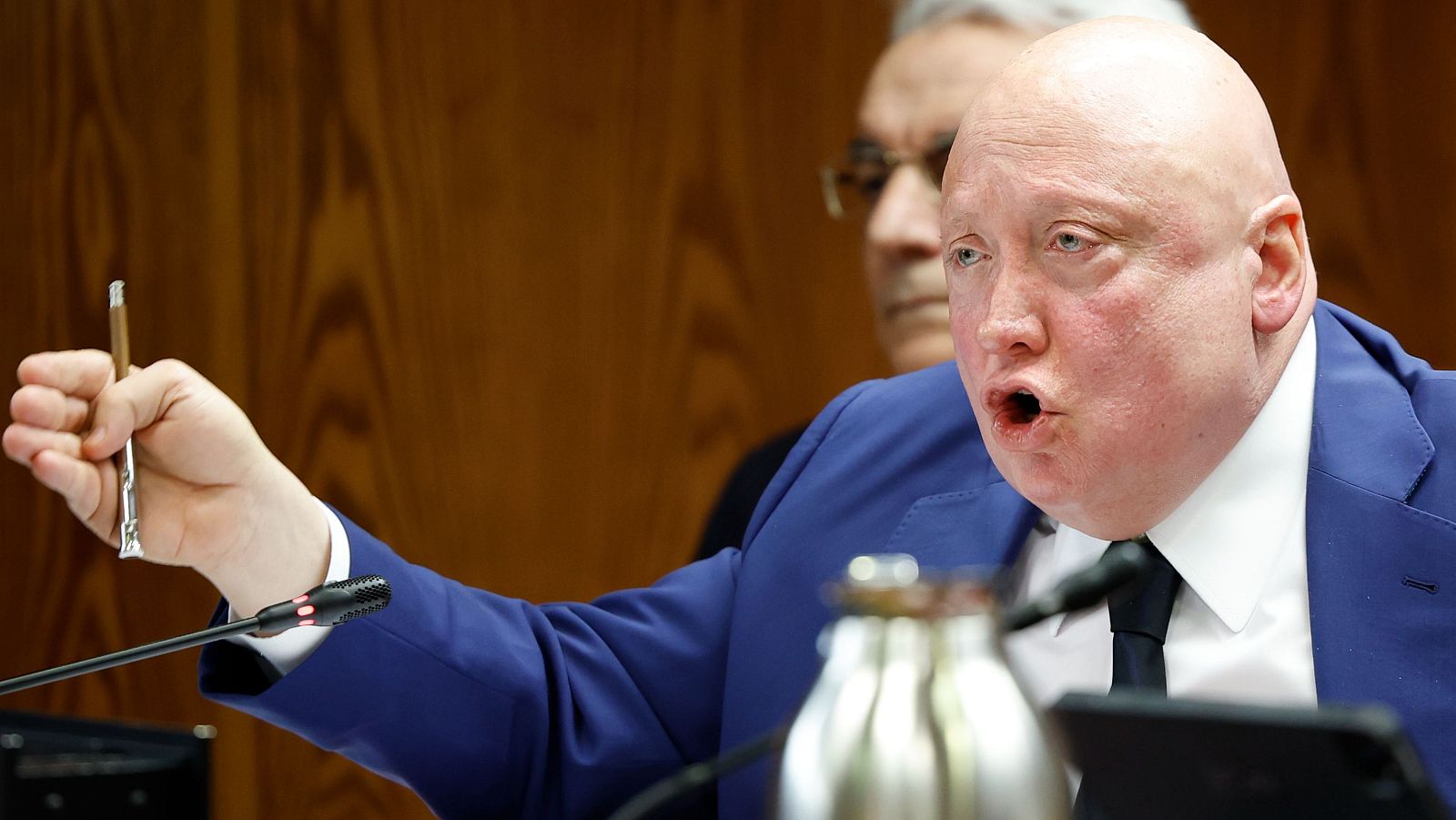 El propietario de Forestalia, Fernando Samper, durante la comparecencia en la Comisión del Senado.