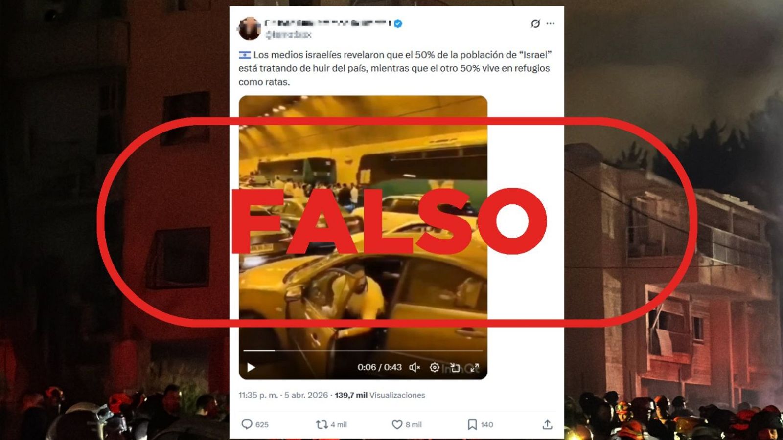 No son israelíes huyendo de su país en la actualidad, es un vídeo de 2025 GETTY/VERIFCARTVE