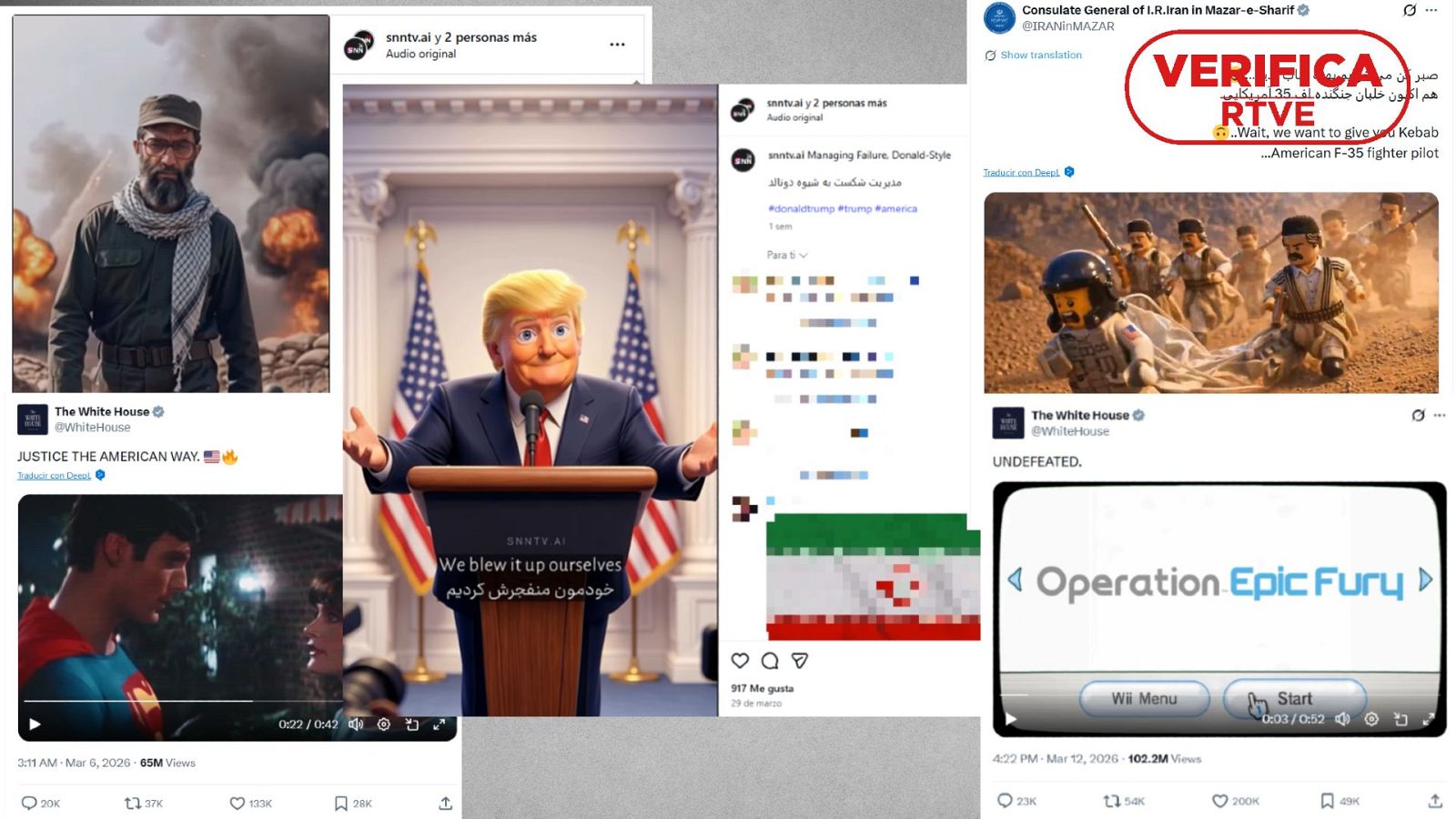 Mensajes de propaganda bélica difundidos por EE.UU. e Irán