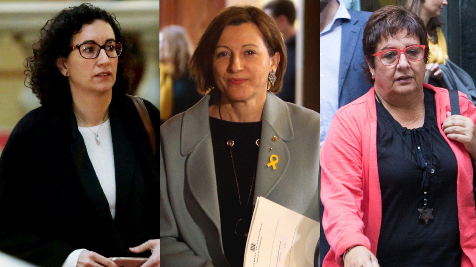 Las diputadas de ERC Marta Rovira, Carme Forcadell y Dolors Bassa