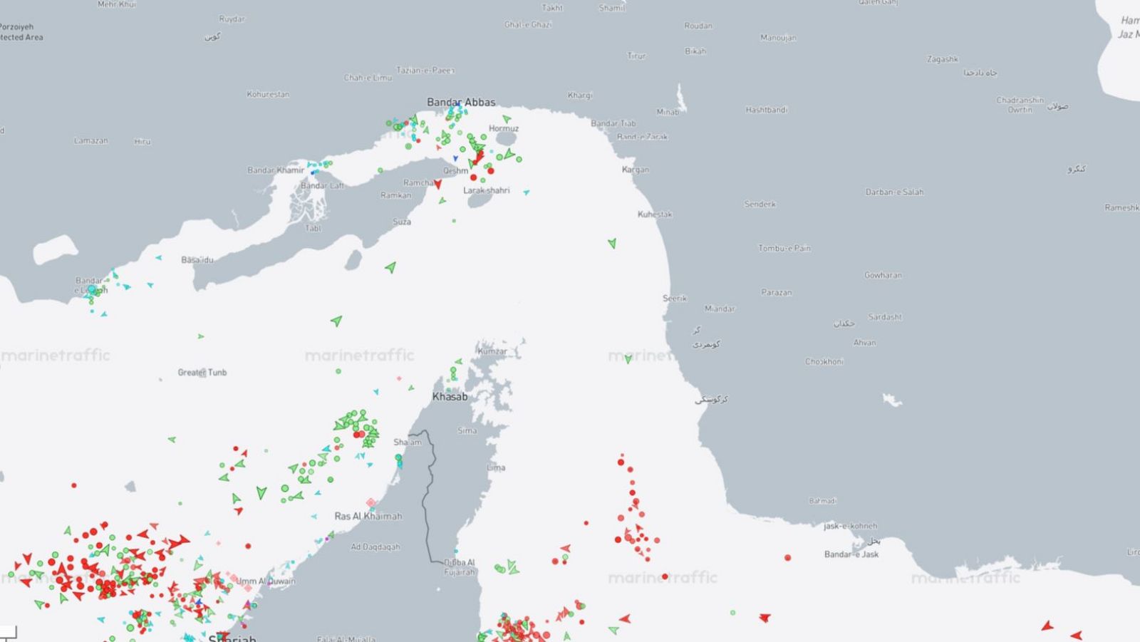 Tráfico en el estrecho de Ormuz