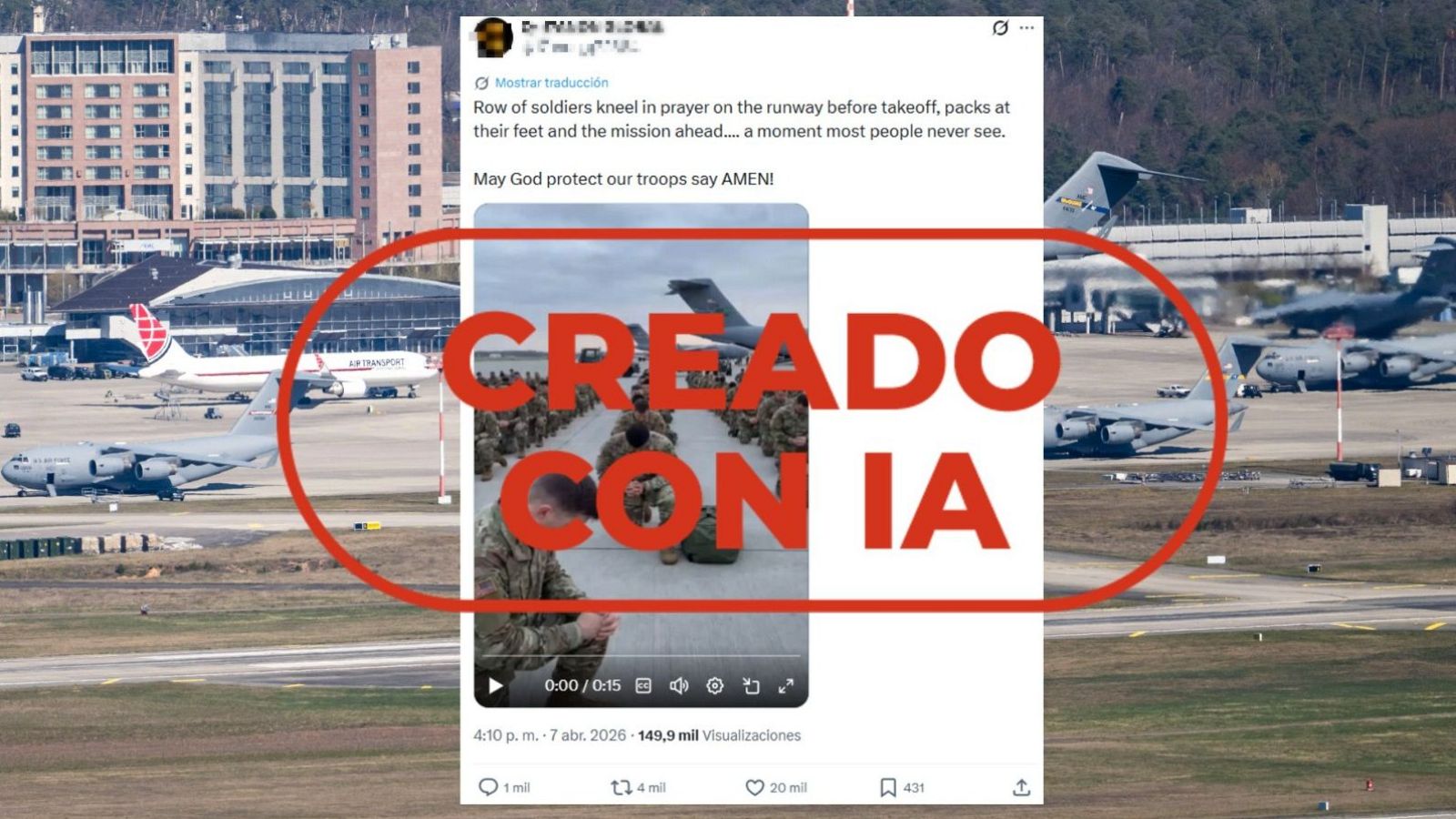 No son soldados estadounidenses rezando, es IA