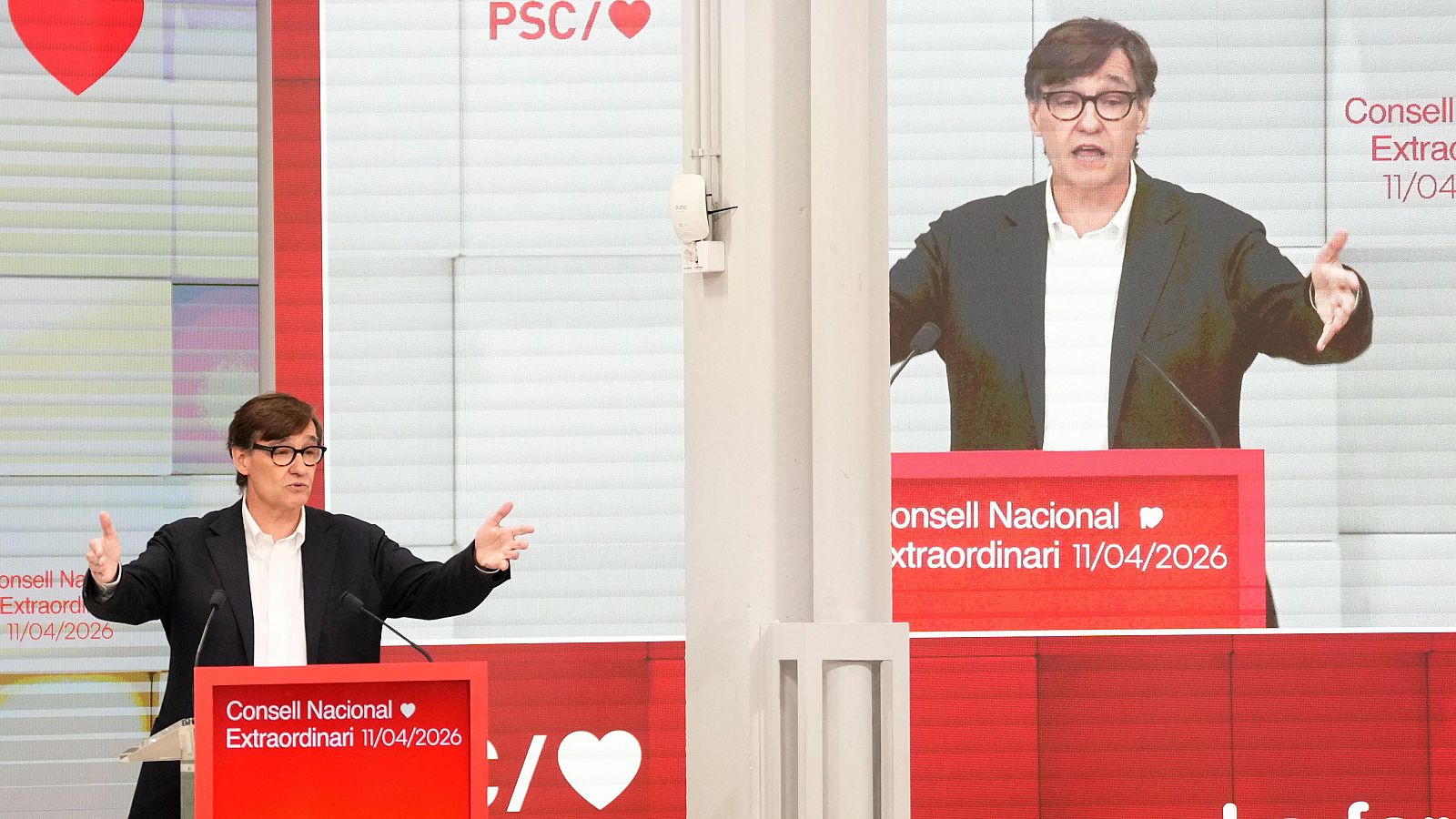 El president de la Generalitat i primer secretari del PSC, Salvador Illa, durant el Congrés Nacional del partit.