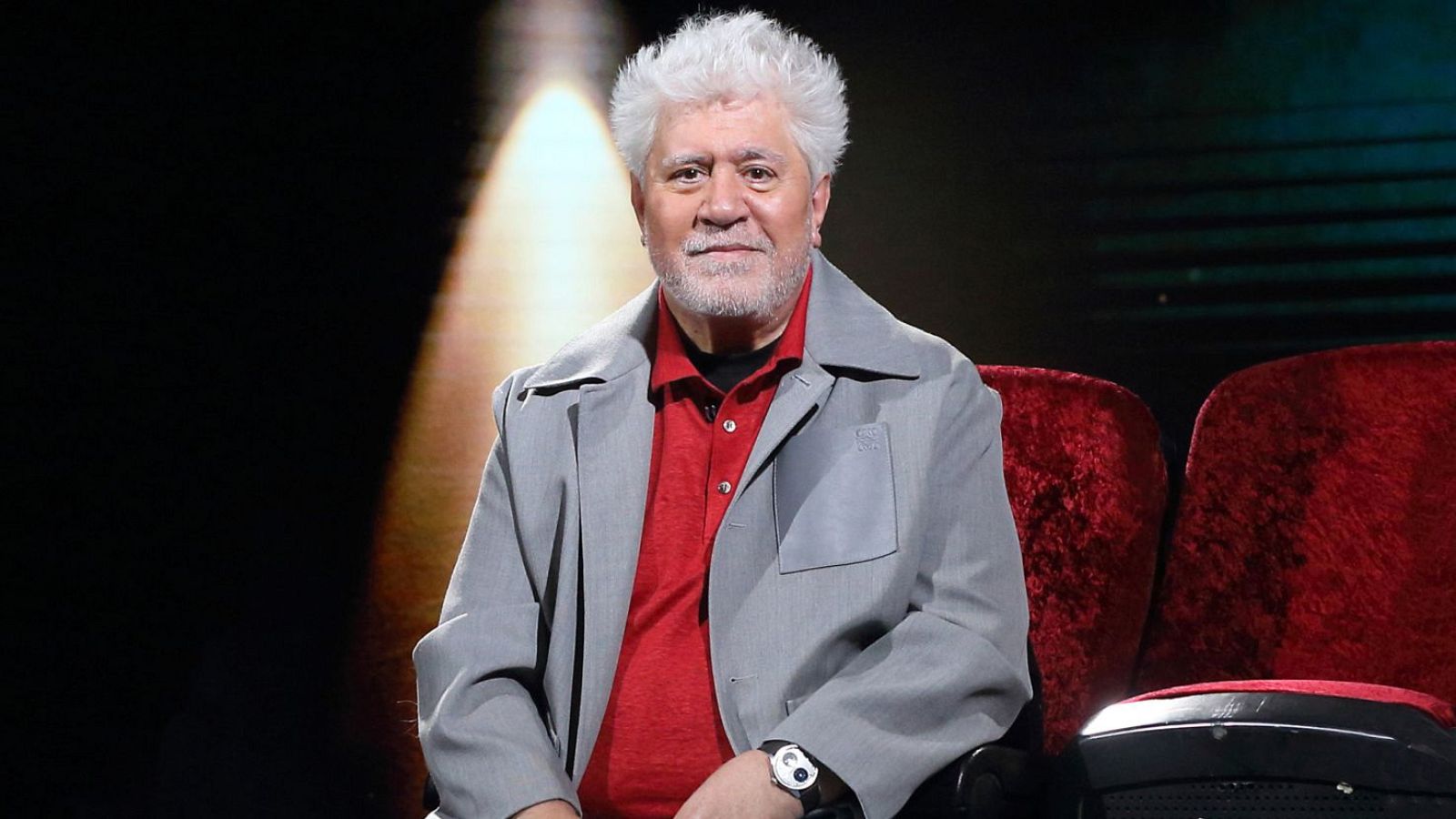 Pedro Almodóvar a les instal·lacions de Torrespaña