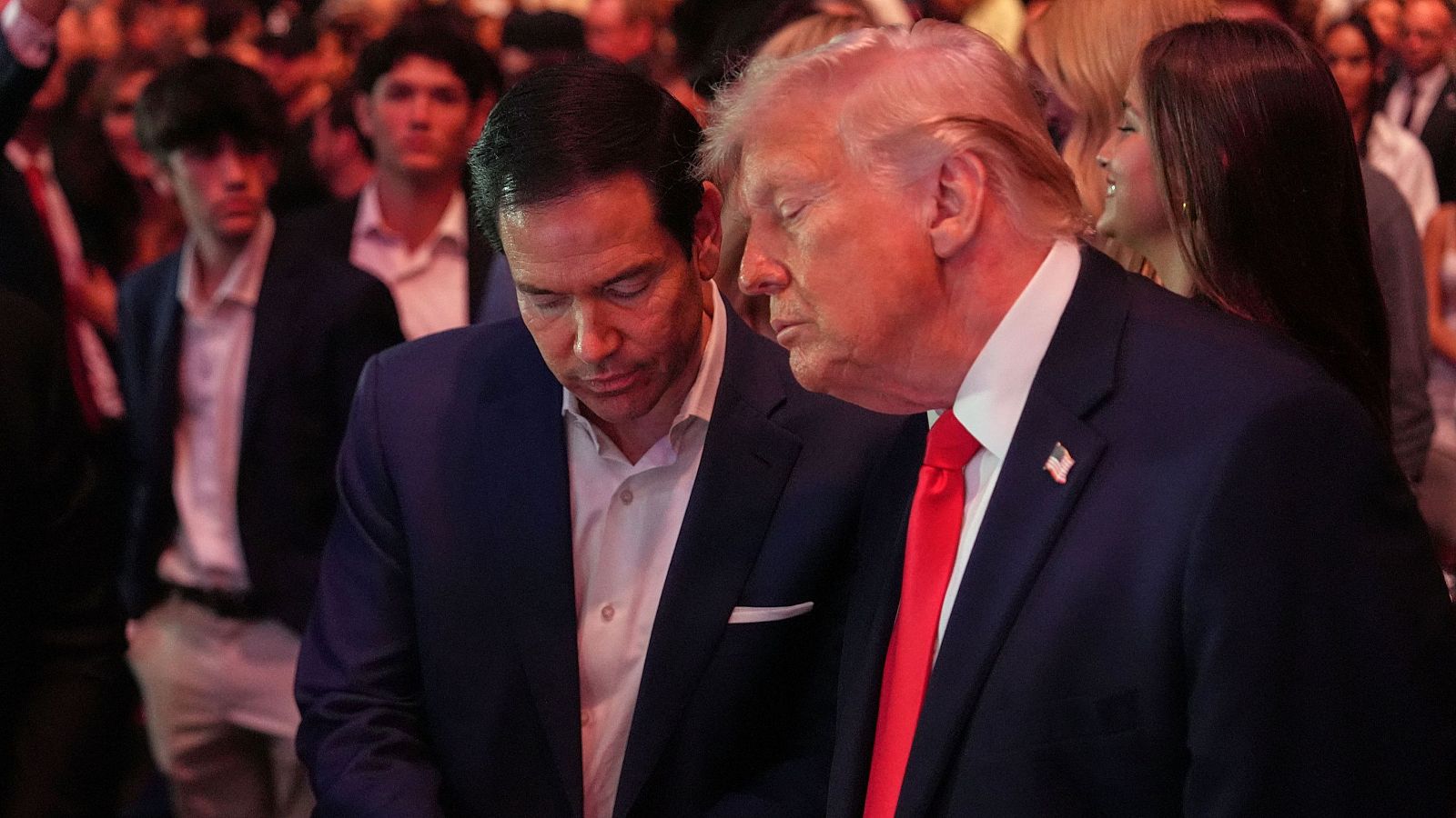 El Secretario de Estado, Marco Rubio, junto al presidente Donald Trump, en un evento reciente