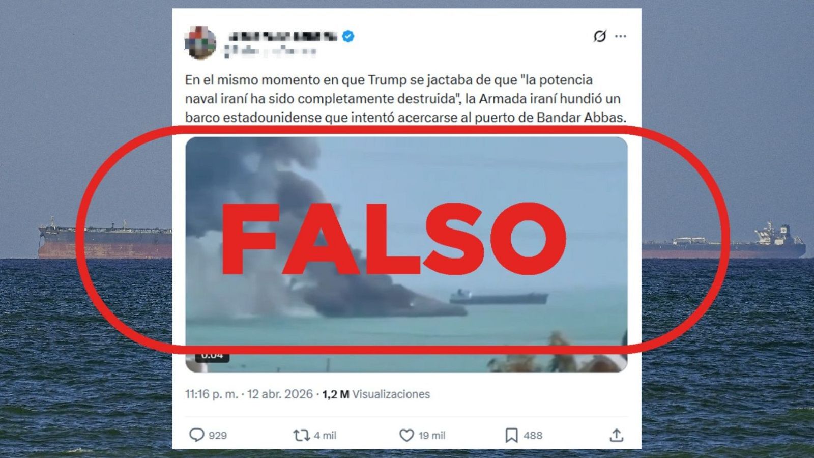 No es un vídeo actual de un barco estadounidense ardiendo en Ormuz