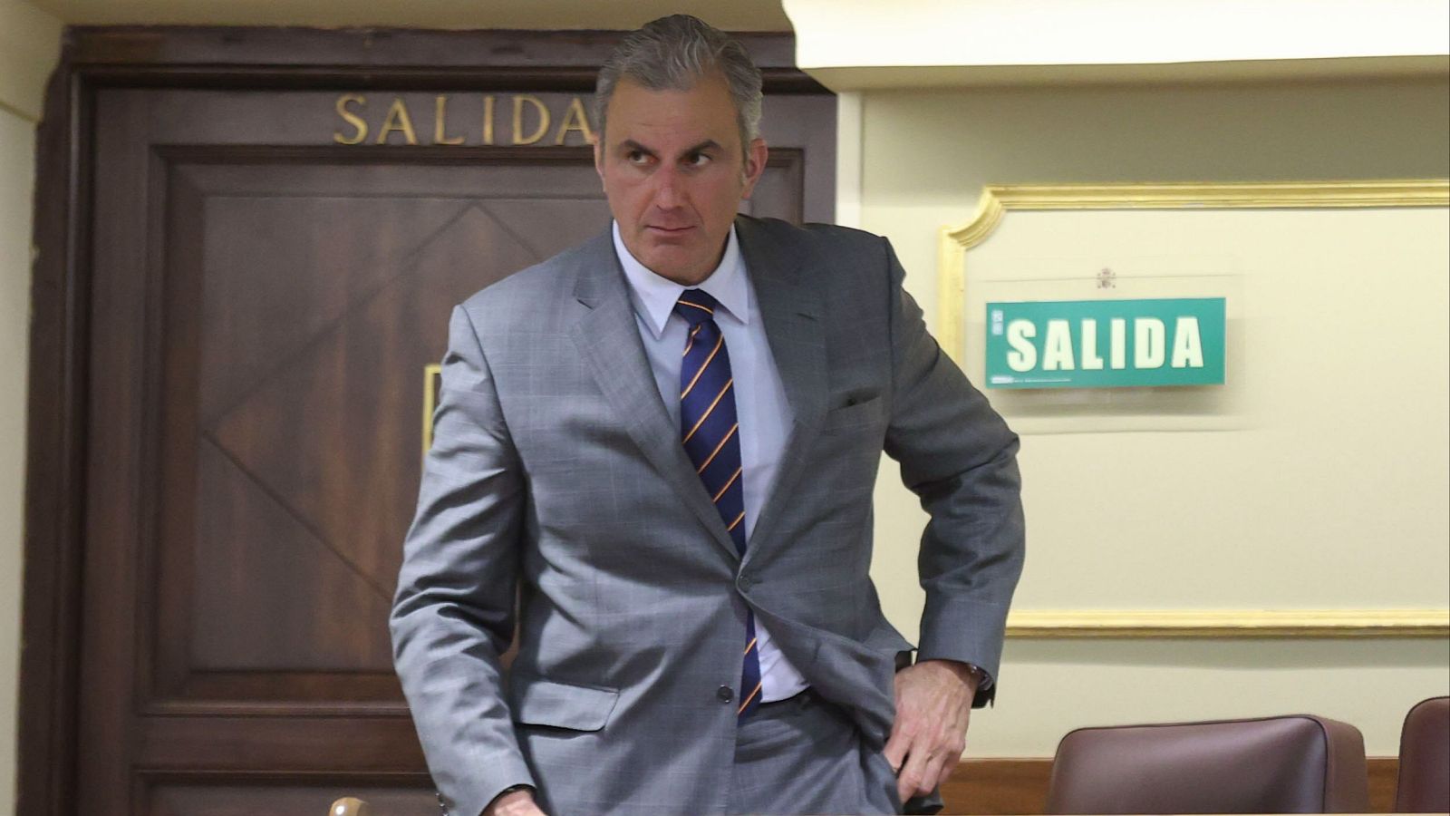 El diputado de Vox Javier Ortega Smith durante el Pleno del Congreso de los Diputados