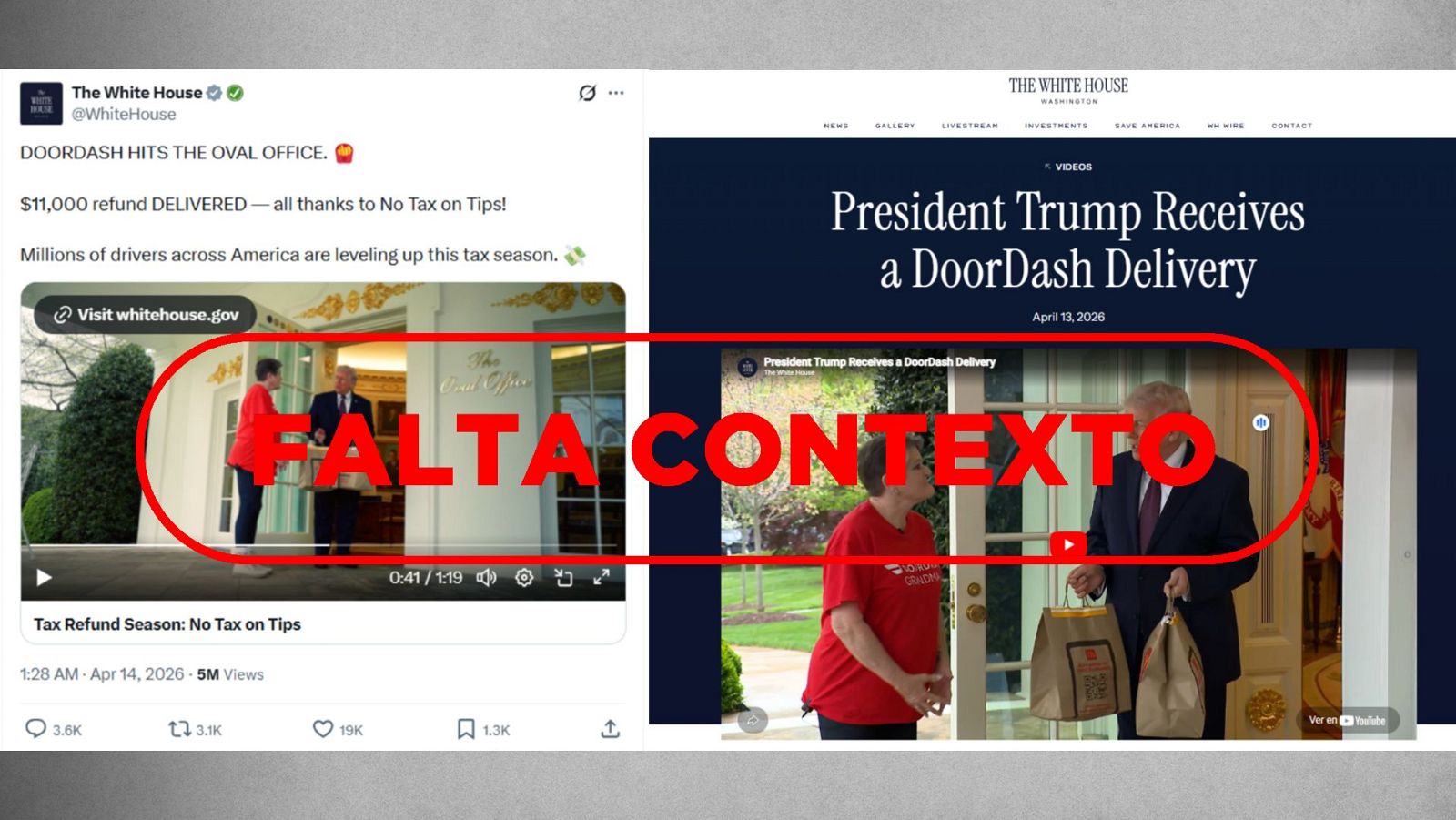 No es un reparto real de comida en la Casa Blanca, es un acto político