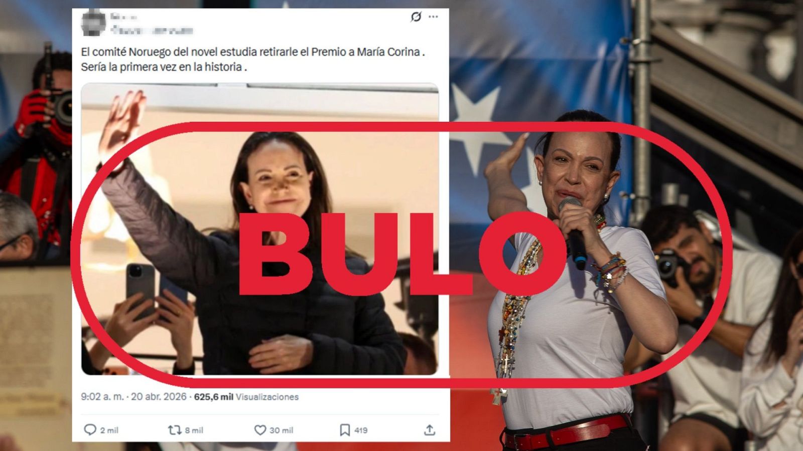 No estudian revocar el Nobel de la Paz a María Corina Machado, es un bulo