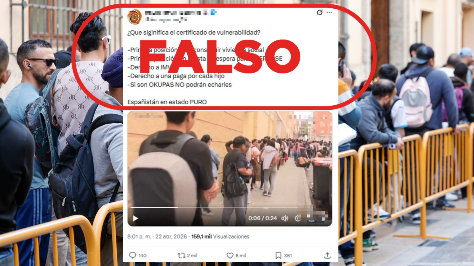 El certificado de vulnerabilidad no otorga ventajas sociales