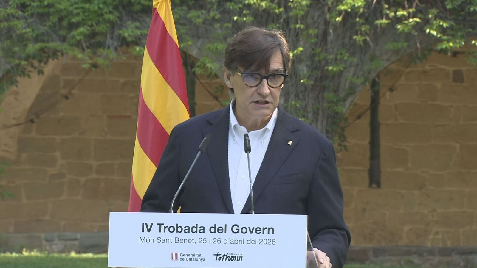 Declaració institucional del president de la Generalitat, Salvador Illa, en el marc de les jornades de treball que celebra el Govern a Món Sant Benet