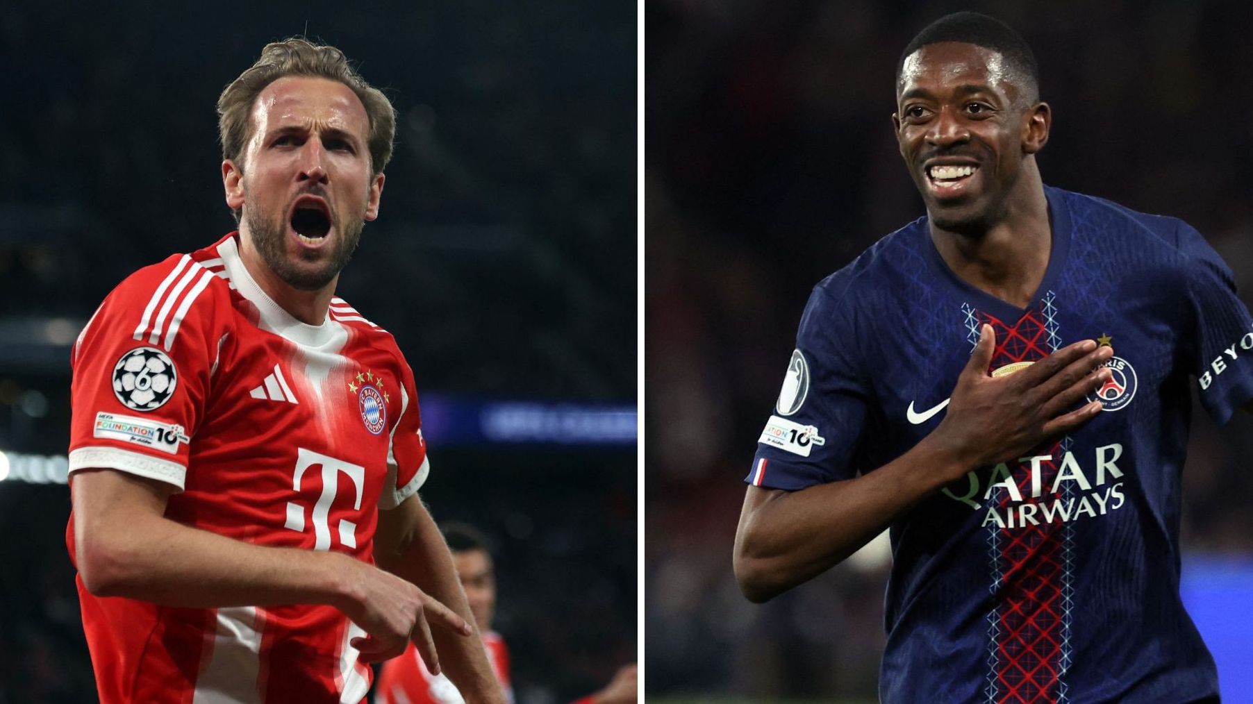 Celebración de un gol en el PSG contra Bayern