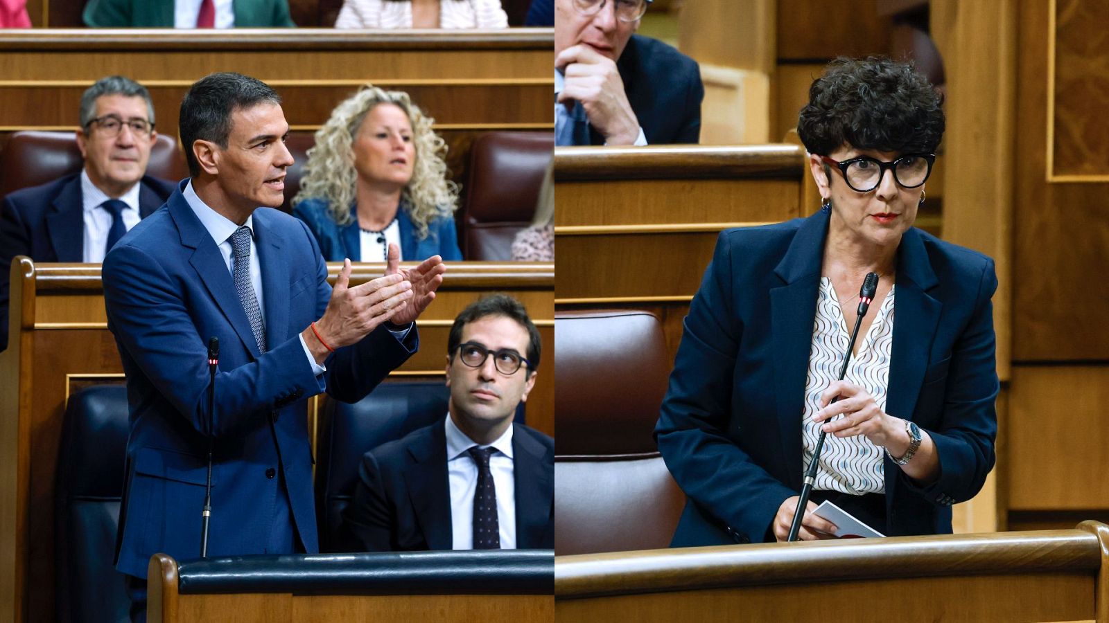 El presidente del Gobierno y la portavoz del PNV, Maribel Vaquero