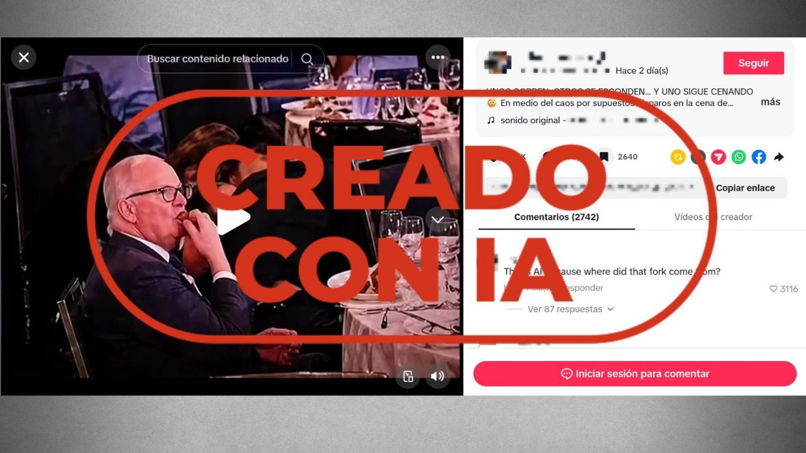 No es el hombre que siguió comiendo durante el intento de atentado contra Trump, es IA