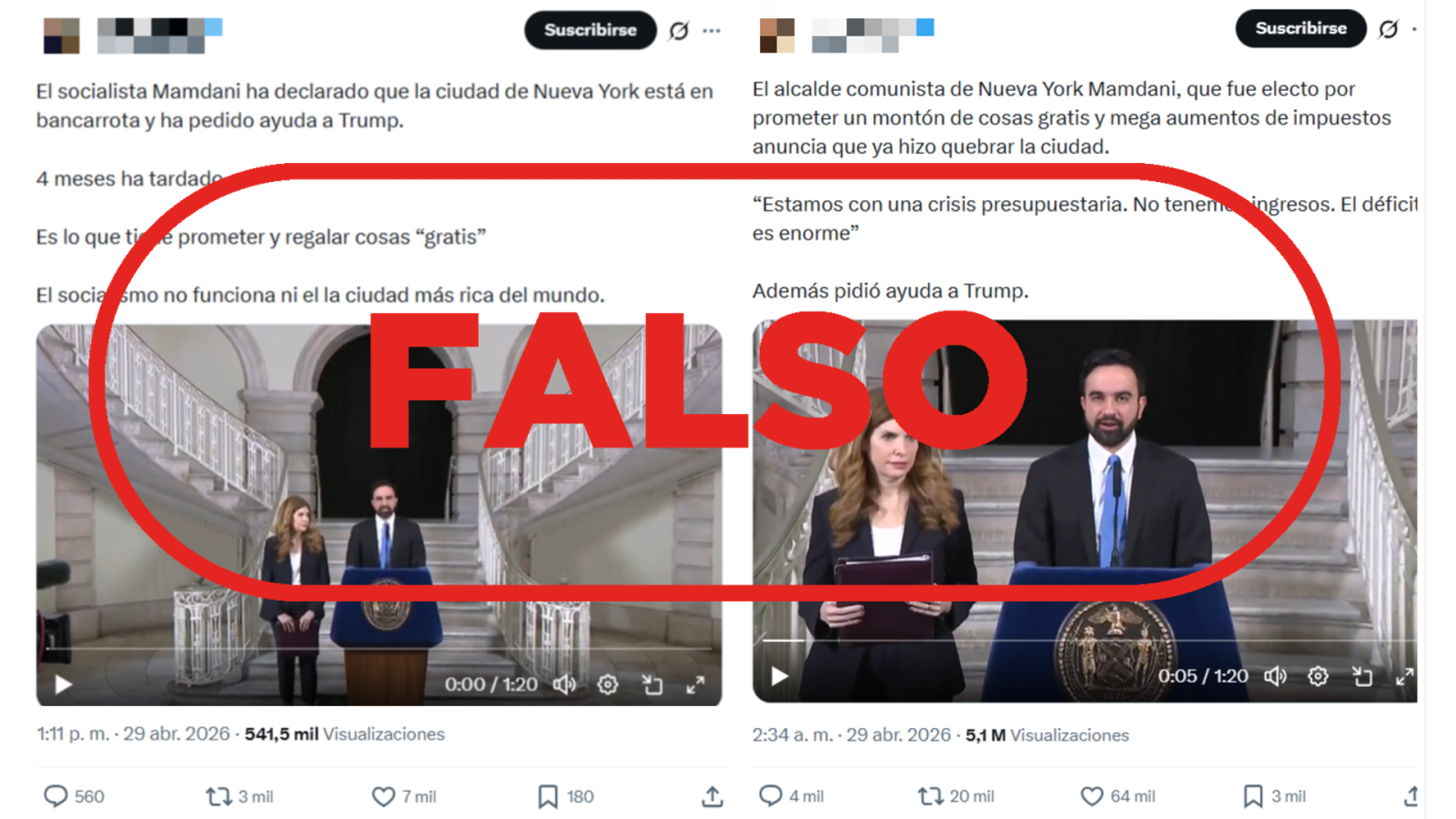 Mamdani no ha reconocido haber llevado Nueva York a la bancarrota