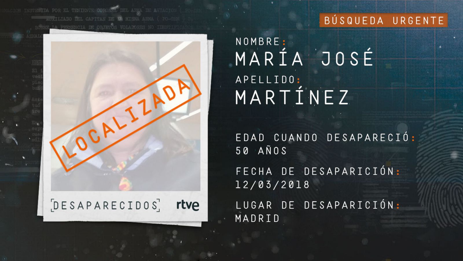 María José Martínez, localizada