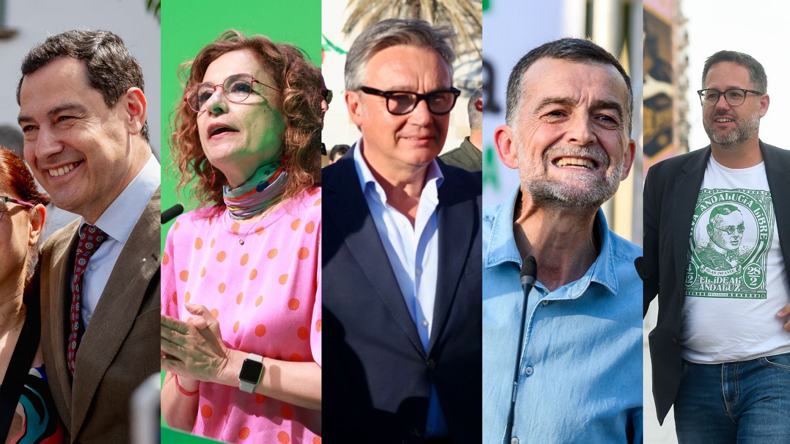 Los candidatos a la Junta de Andalucía que participarán en el debate de RTVE