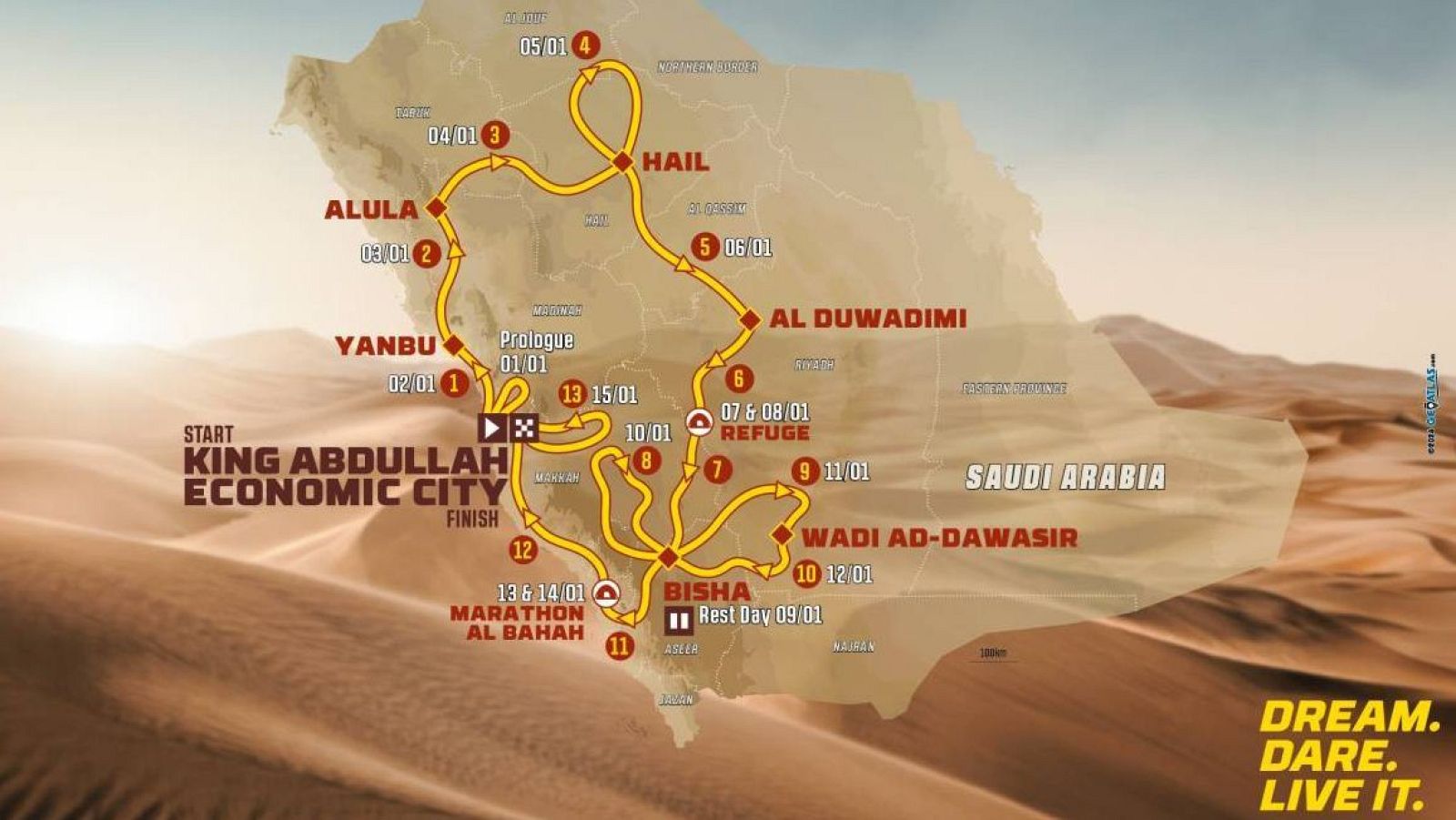 Recorrido del rally Dakar 2027