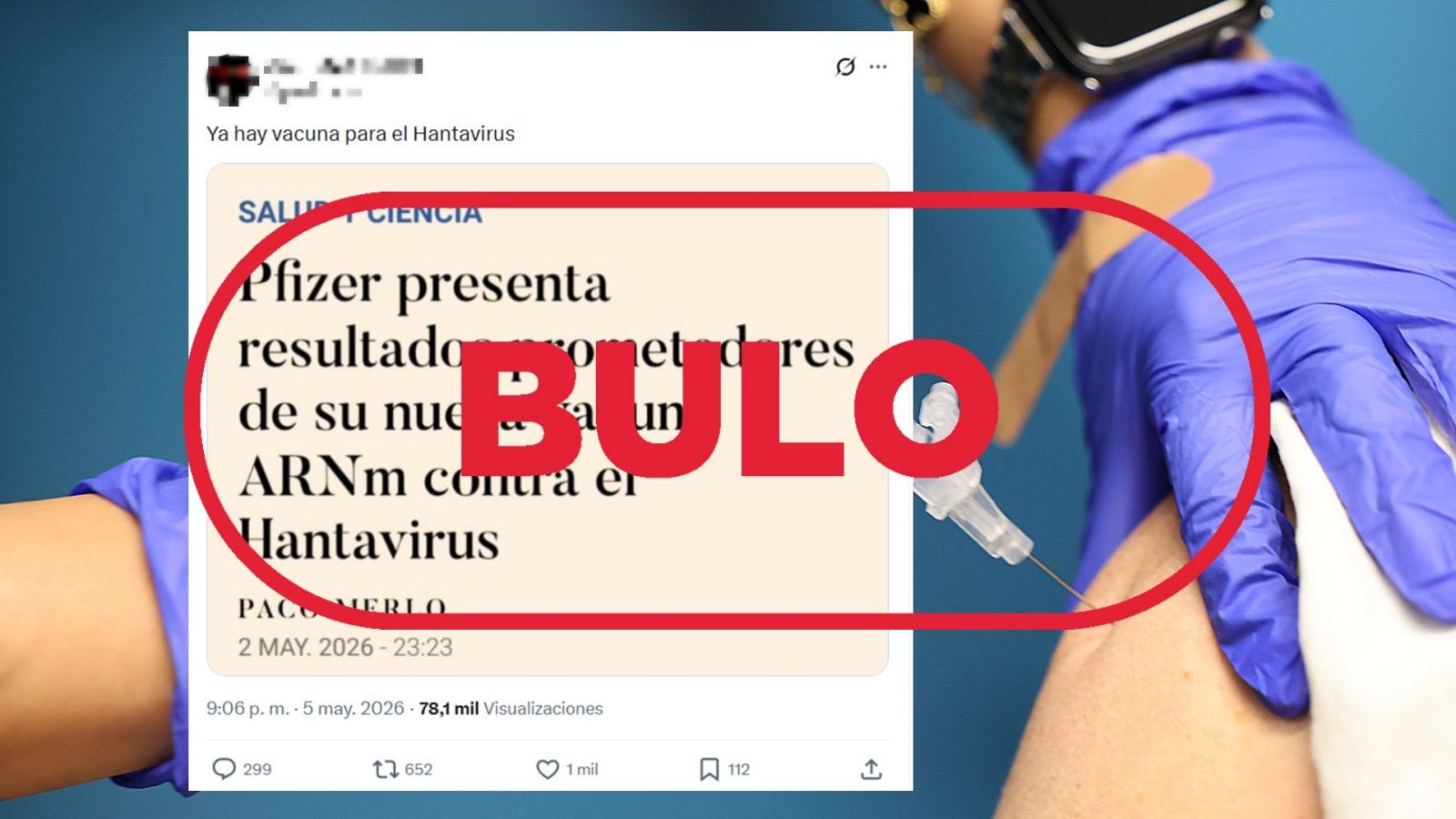 Pfizer no ha presentado una nueva vacuna contra el hantavirus