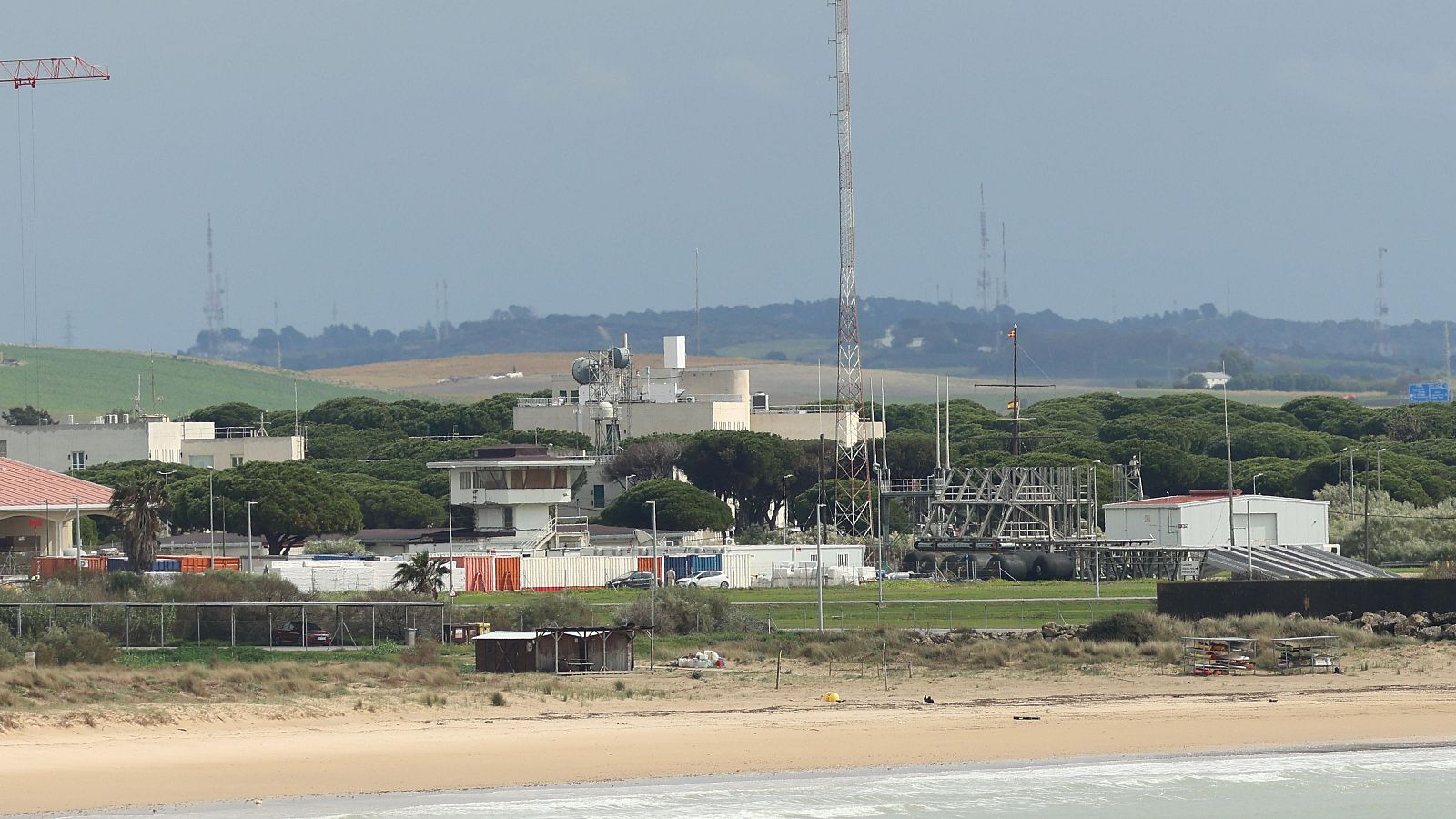 Fotografía de la vista general de la base naval de Rota el 4 de marzo de 2026 en Rota, Cádiz, España.