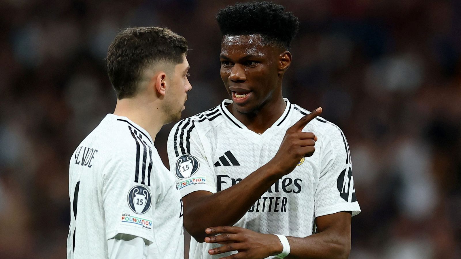Valverde y Tchouaméni, en un partido con el Real Madrid.