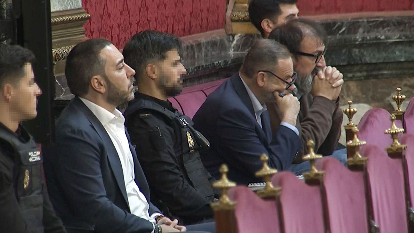 Víctor de Aldamas, José Luis Ábalos y Koldo García, durante el juicio del caso mascarillas en el Supremo