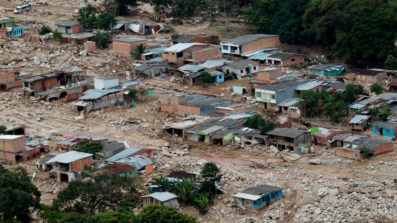 Vista aérea de un barrio en Mocoa (Archivo)
