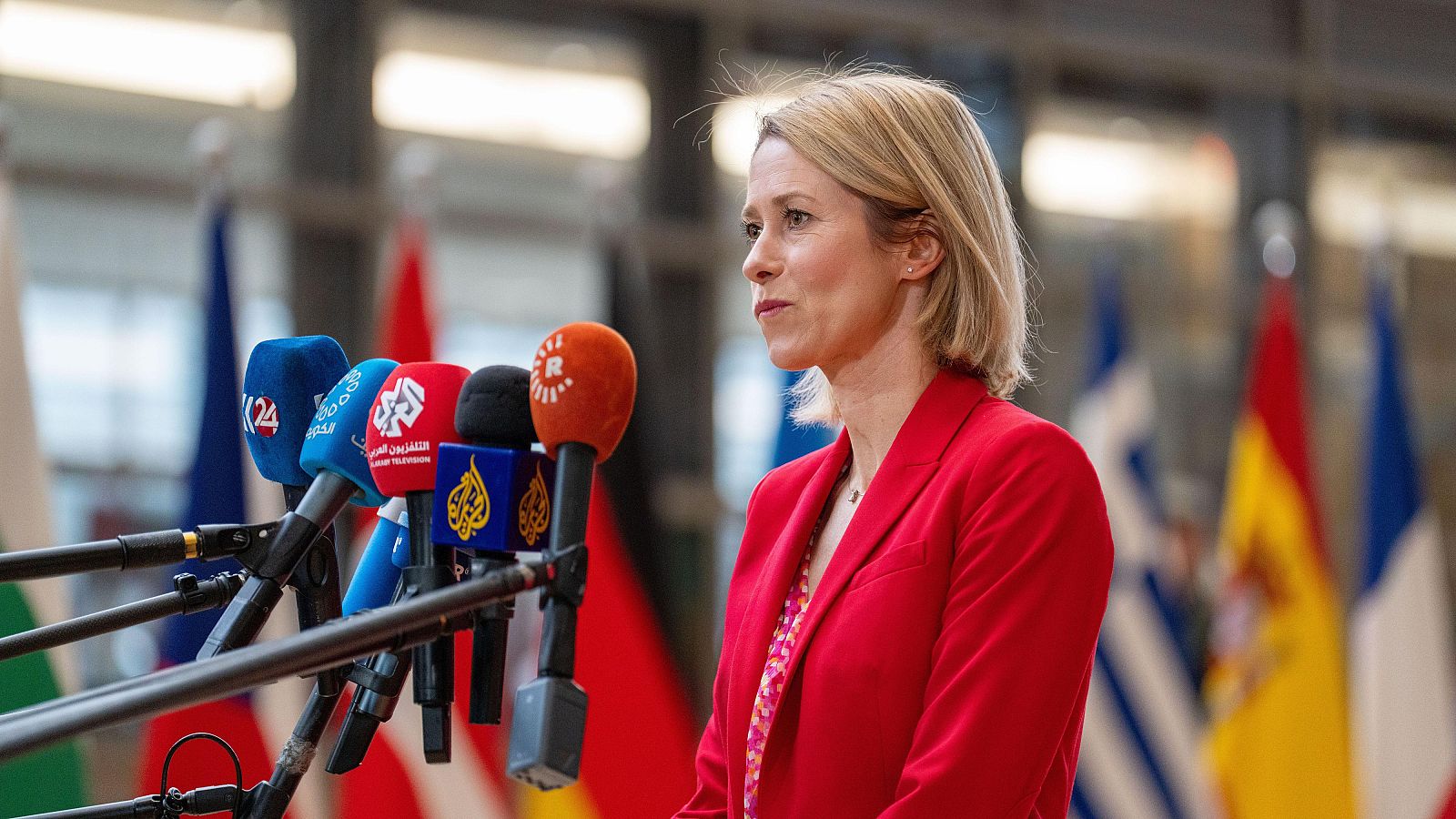 La jefa de la diplomacia europea, Kaja Kallas, antes del Consejo de Asuntos Exteriores (CAE)
