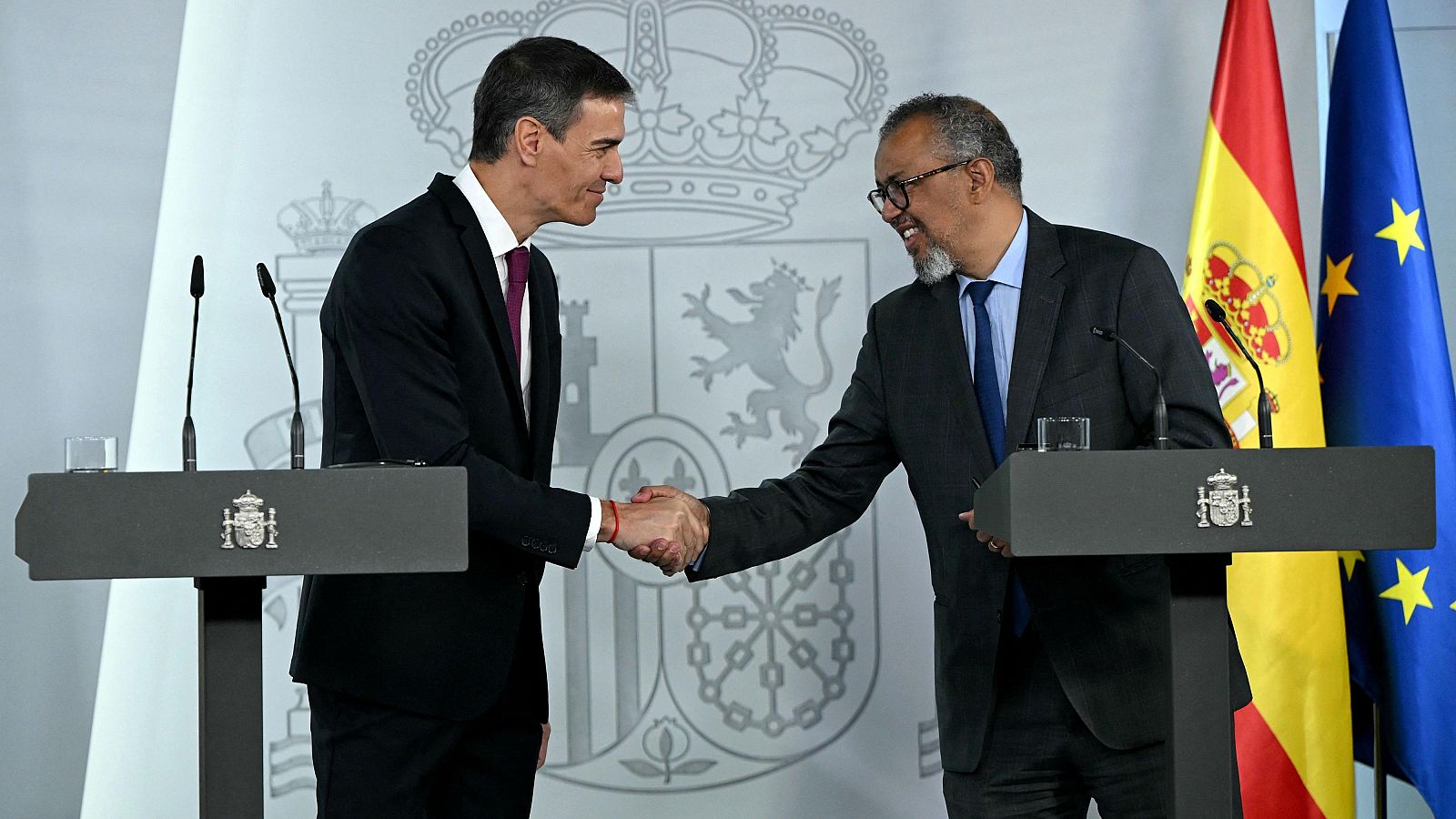 Pedro Sánchez y Tedros Adhanom