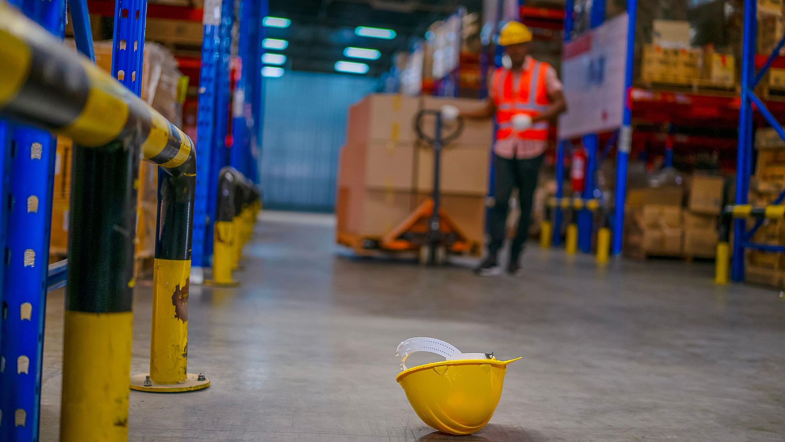 Empleados de logística trabajando en un almacén