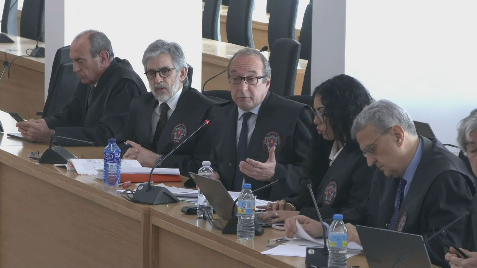 Imatge dels advocats a l'Audiència Nacional l'últim dia de lasessió del judici als Pujol