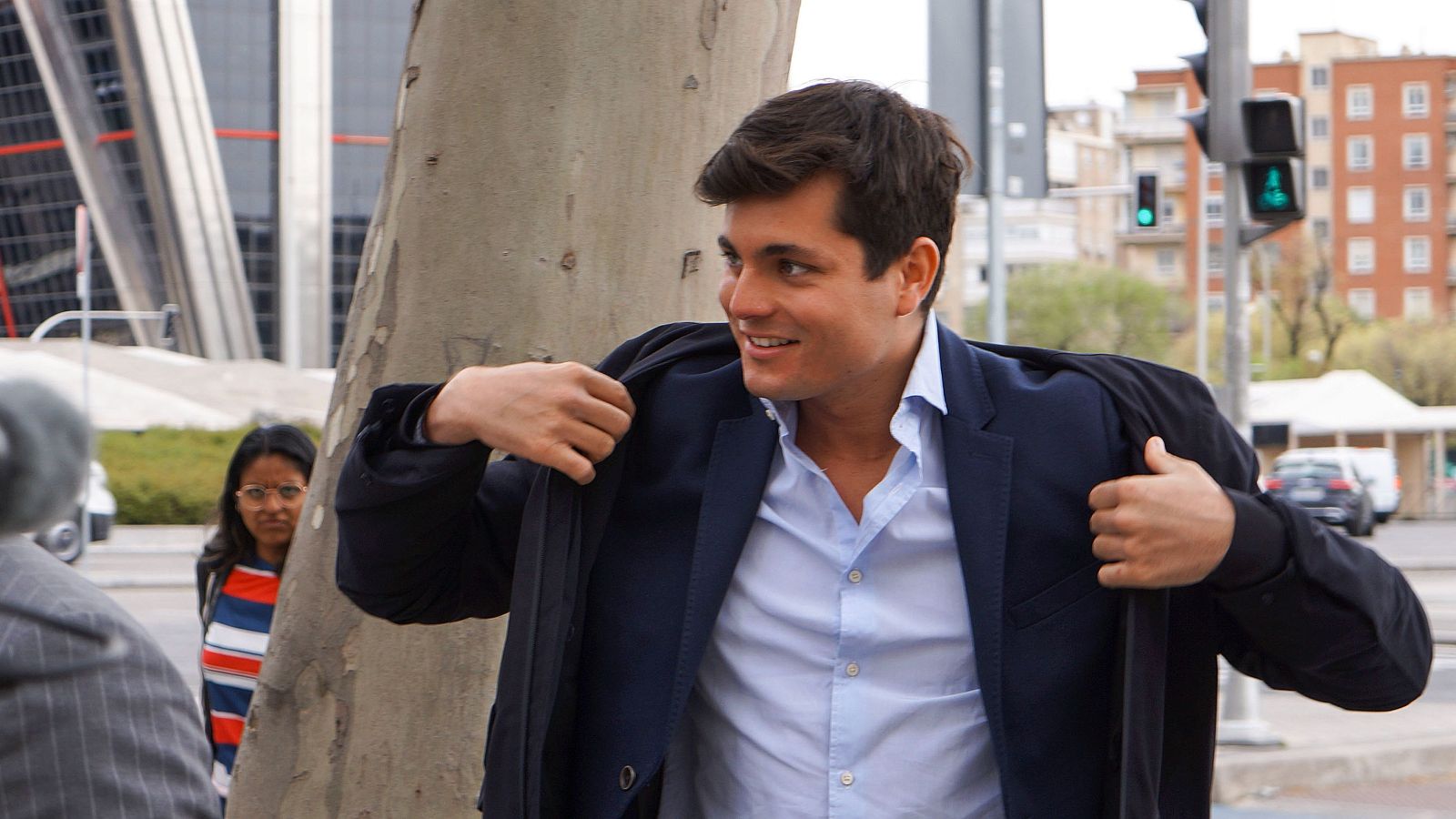 Vito Quiles, en una imagen de hace unos días cuando fue a declarar en calidad de querellado por un delito de revelación de secretos en los juzgados de Plaza de Castilla.