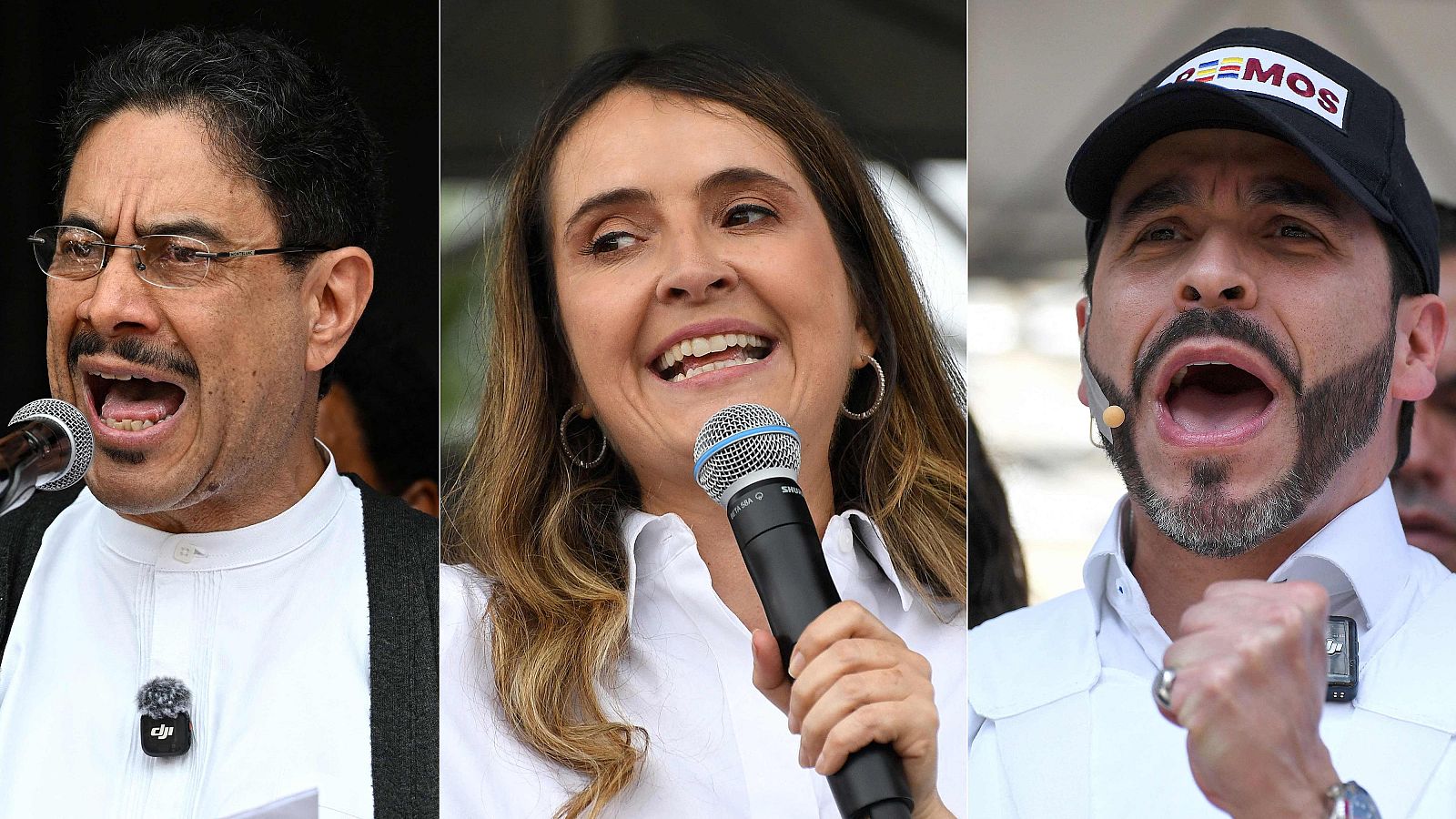 Candidatos colombianos: Iván Cepeda, Paloma Valencia y Abelardo de la Espriella