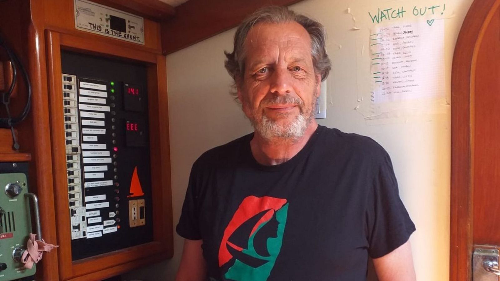 El activista, Santiago González Vallejo, a bordo de unos de los buques de la Rumbo a Gaza - Freedom Flotilla